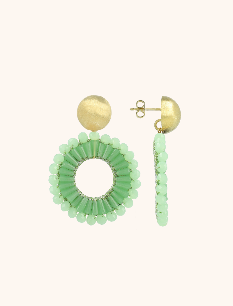 Lime Earrings Ann-Mary Circle Double