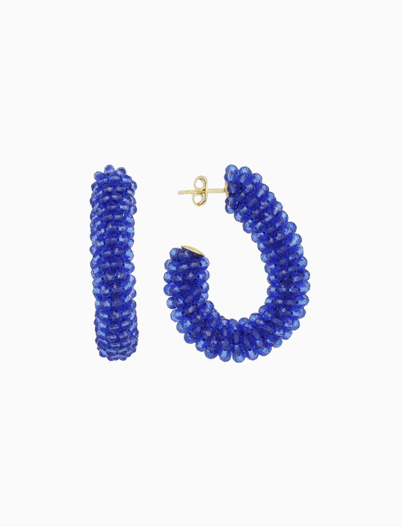 Blue Earrings Ellis Oval Creole L