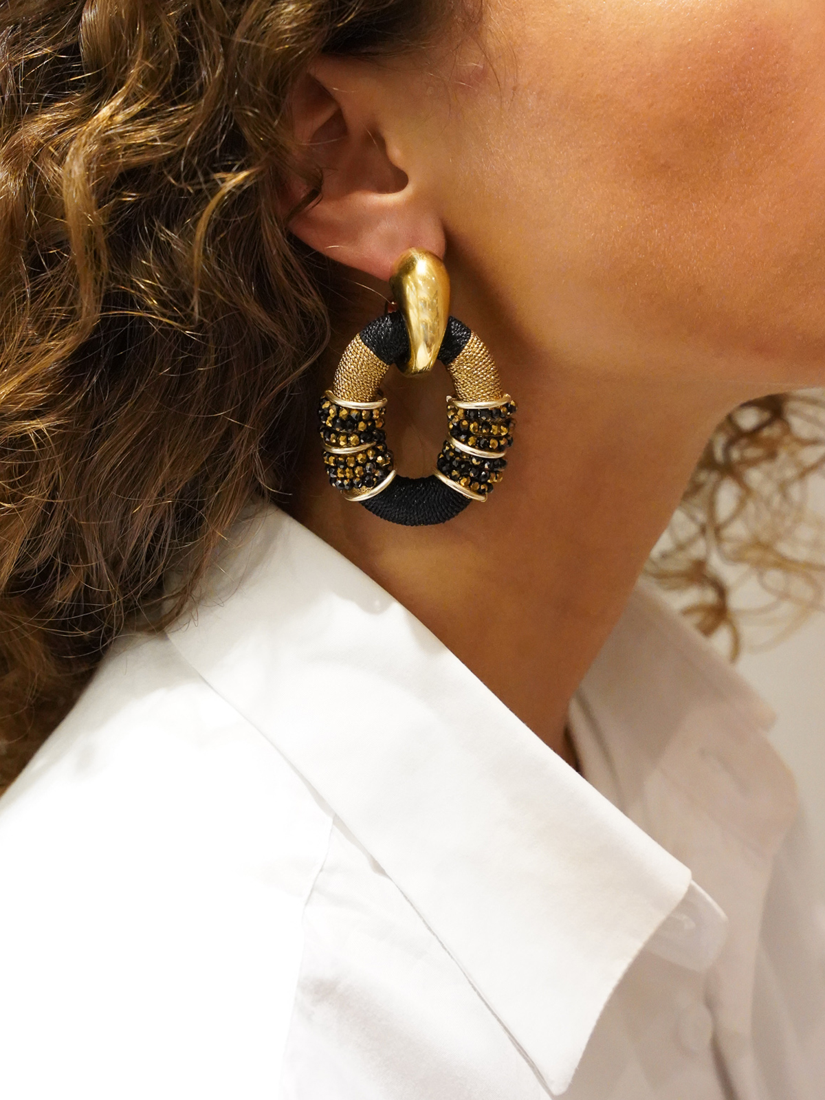 Gold-Coloured Earrings Elle Combi Oval L Deluxelott-theme.productDescriptionPage.SEO.byTheBrand