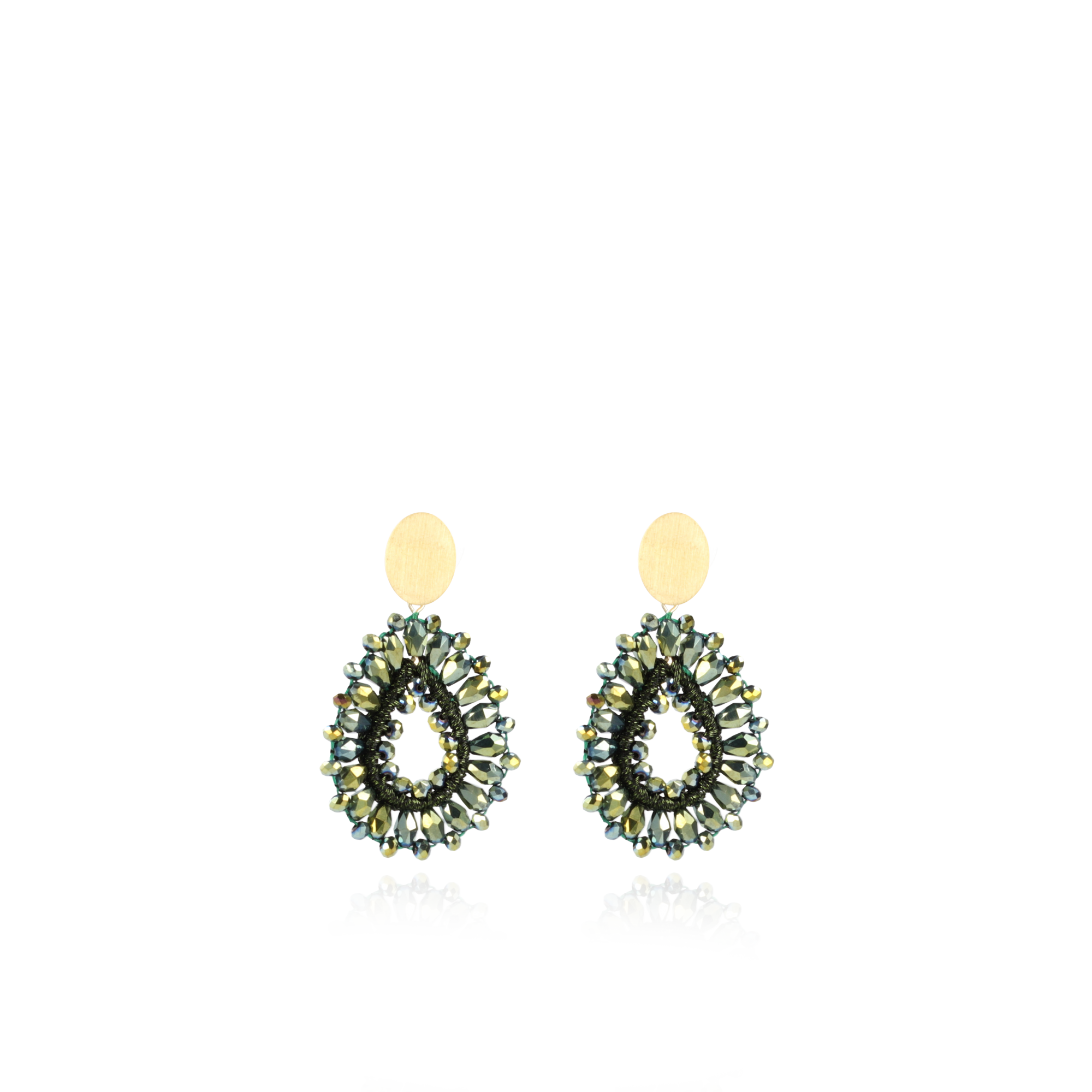 Metallic Groene Oorbellen Silk Drop S