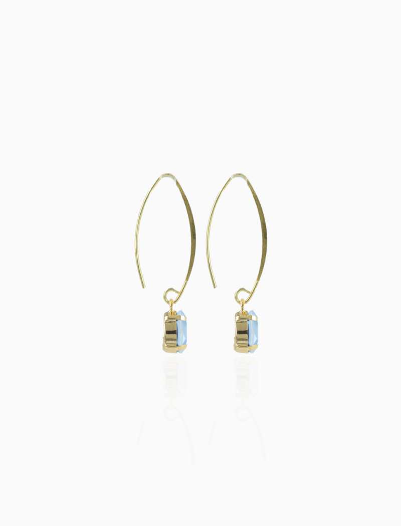 Blue Earrings Oval Strass Pendant S Daan