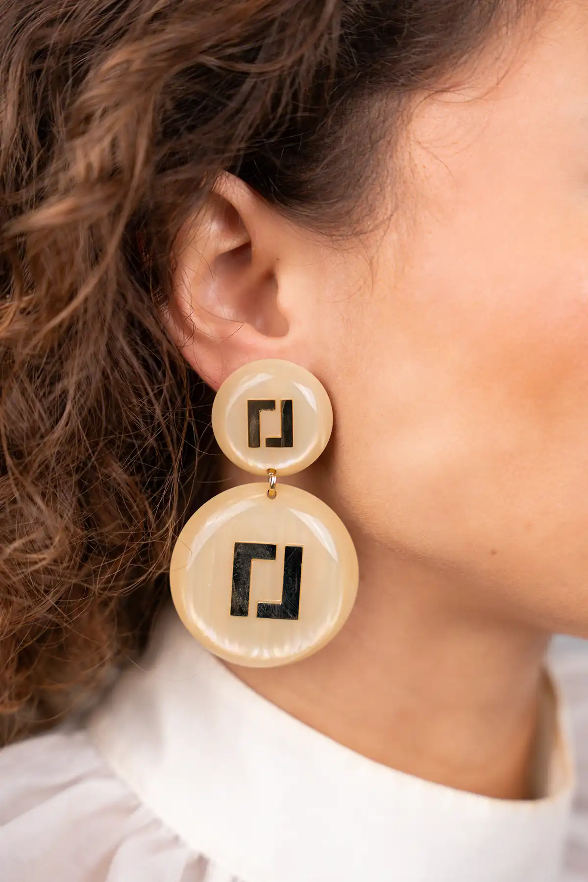Larissa Sand Logo Earrings