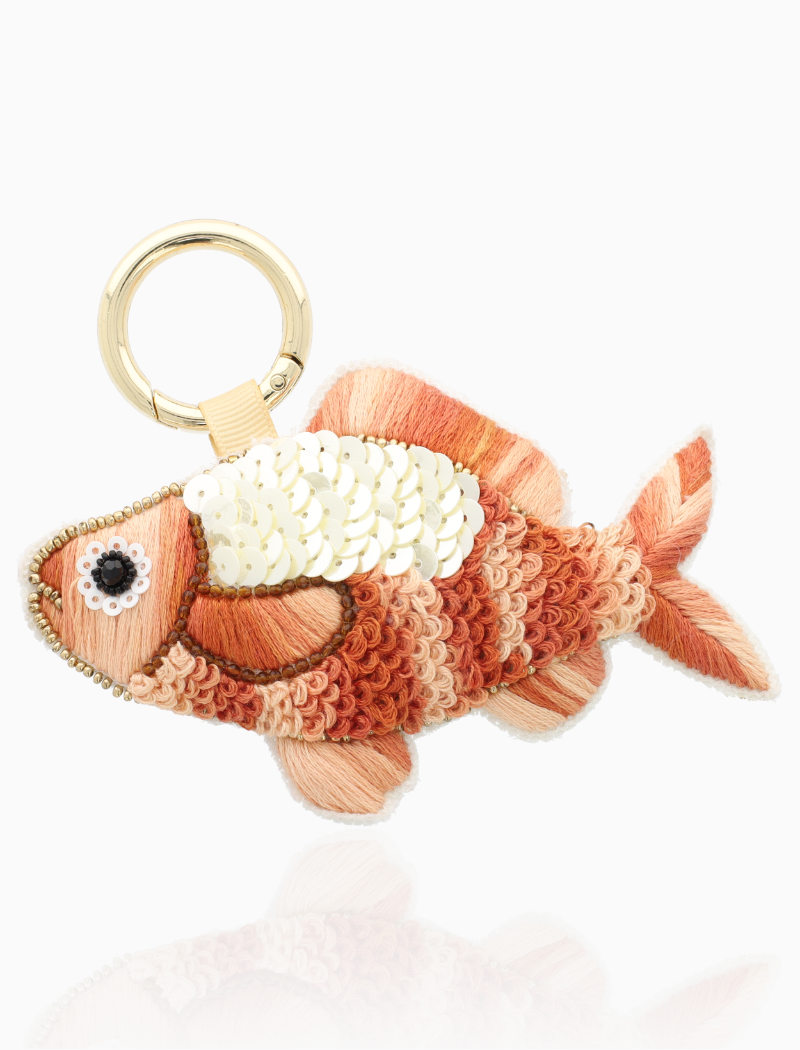 Goudkleurige Ketting Charm Fish Rattle L