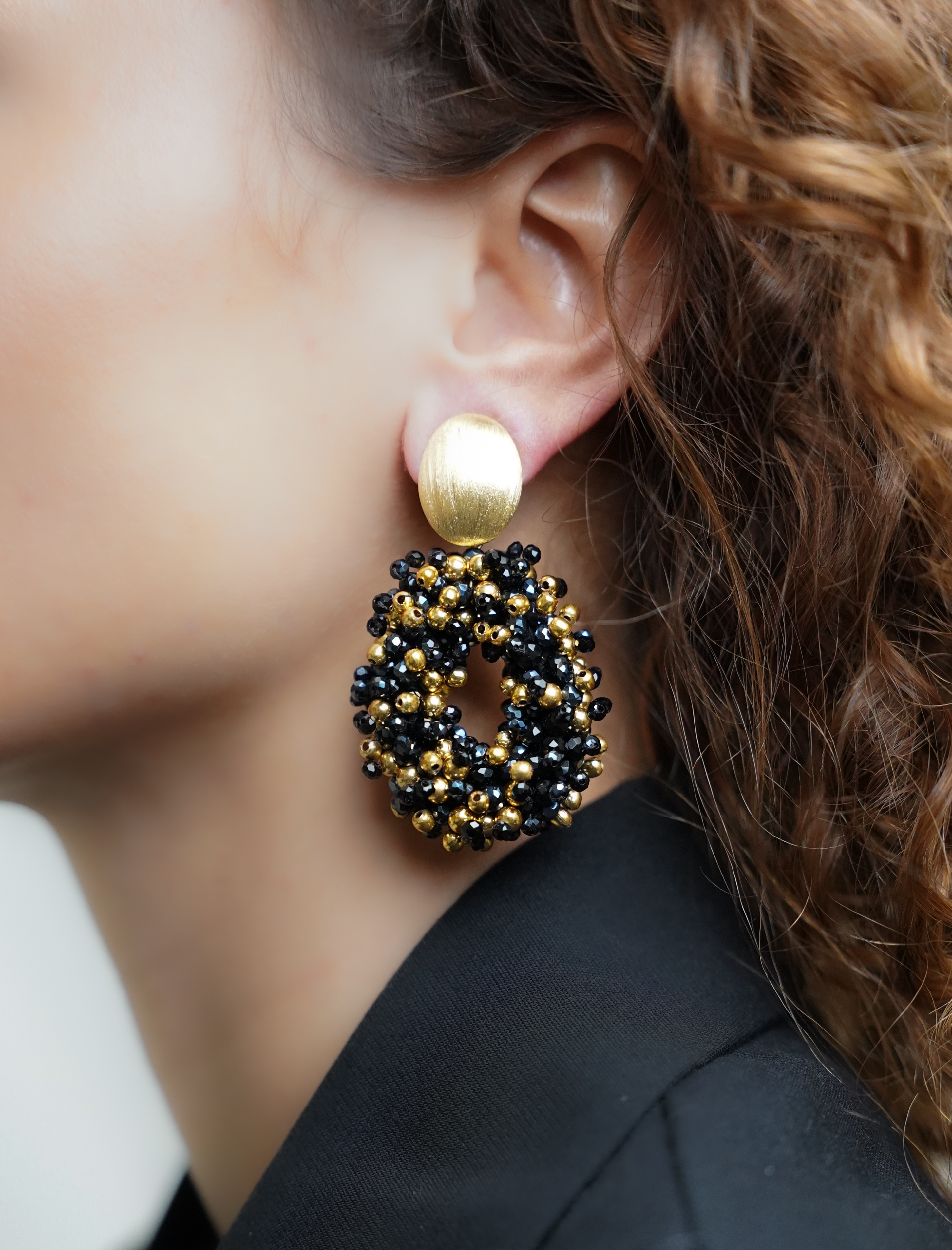 Zwarte Oorbellen Katie Double Stones Ovaal Mlott-theme.productDescriptionPage.SEO.byTheBrand