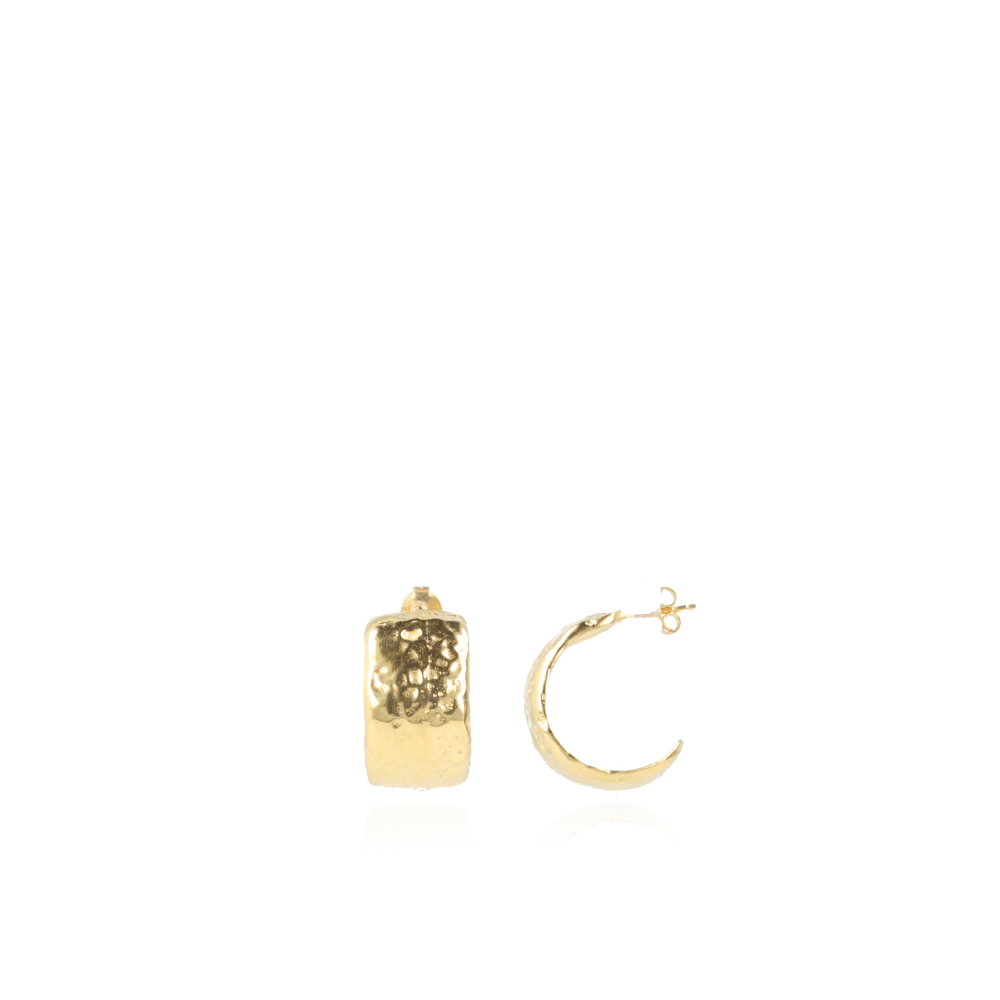 Classic earrings Creole Vintage Hammered
