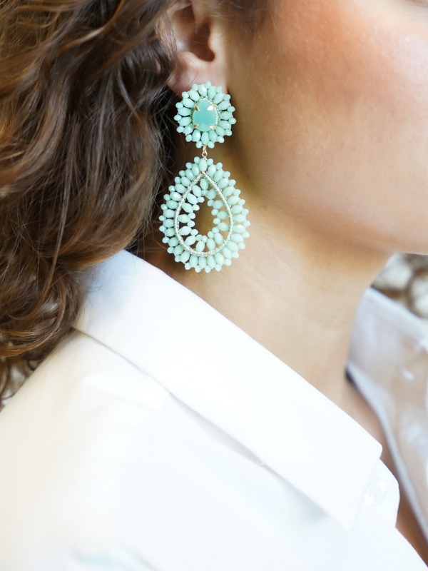 Light turquoise earrings Apollo Double Drop Slott-theme.productDescriptionPage.SEO.byTheBrand