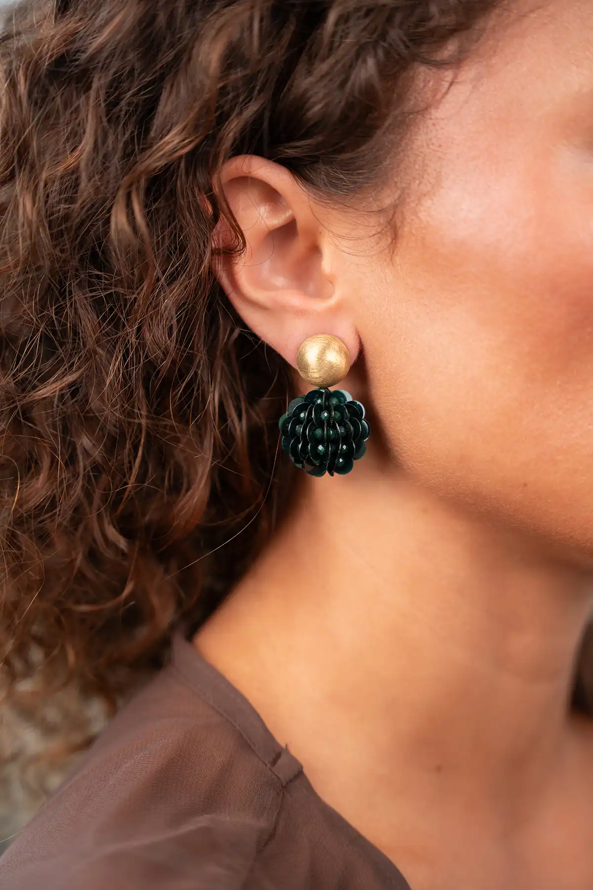 Green Earrings Vlinder Sequin Globe S