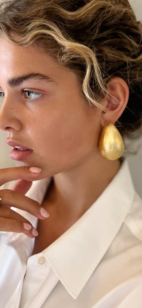 Wooden Earrings Scarlett Droplet L