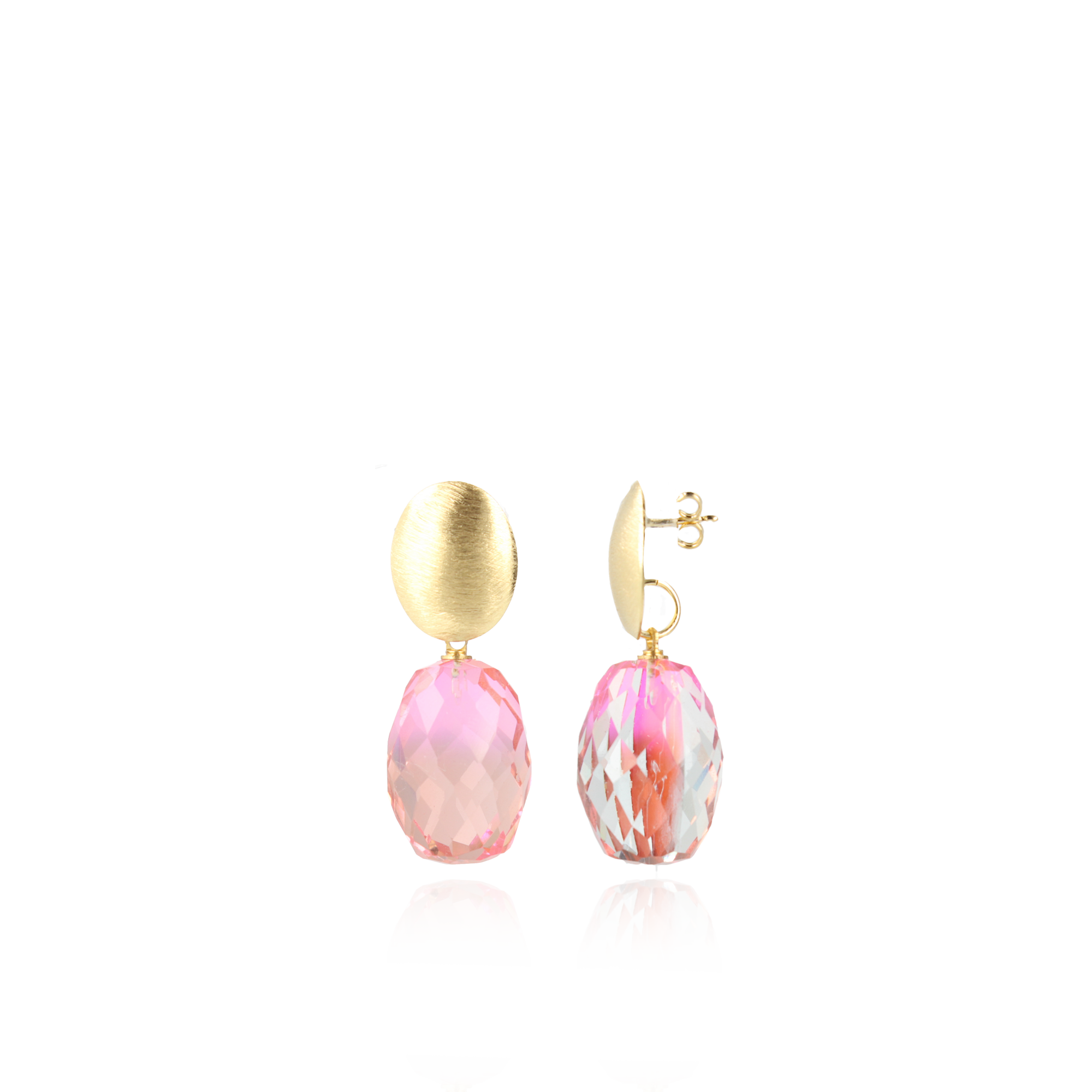 Roze Zand Oorbellen Romijn Quartz L