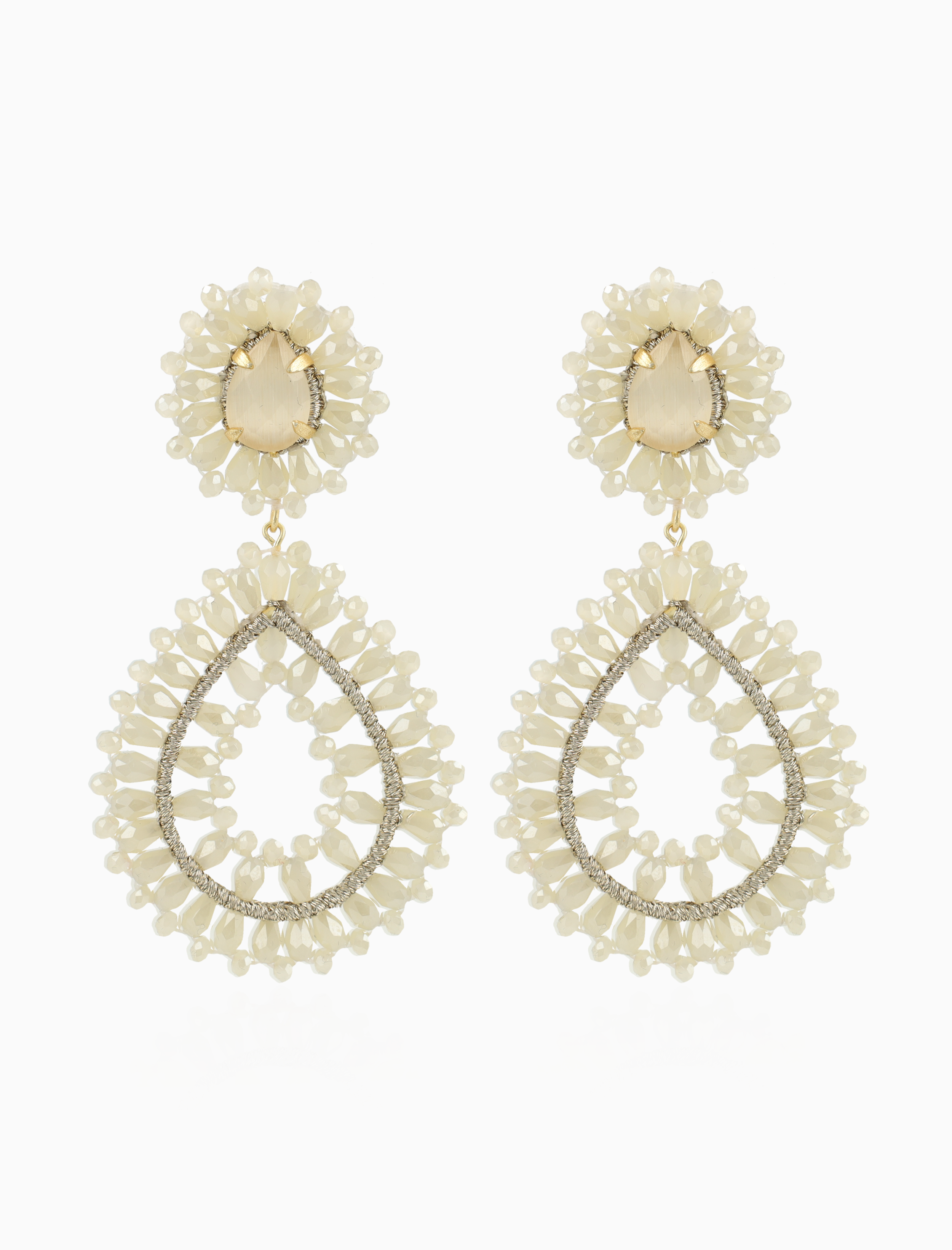 Beige Oorbellen Apollo Double Drop S / L