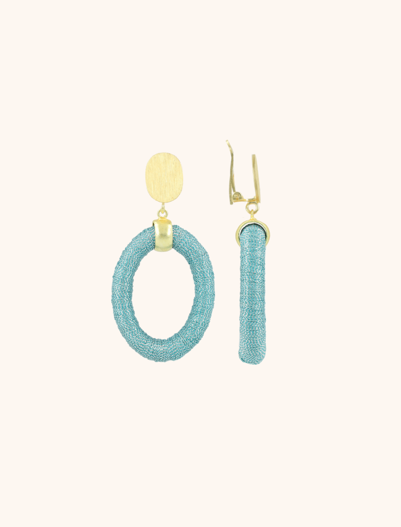 Blue earrings Faye oval S clip