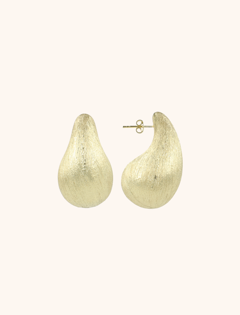 Teardrop earrings brushed gold M