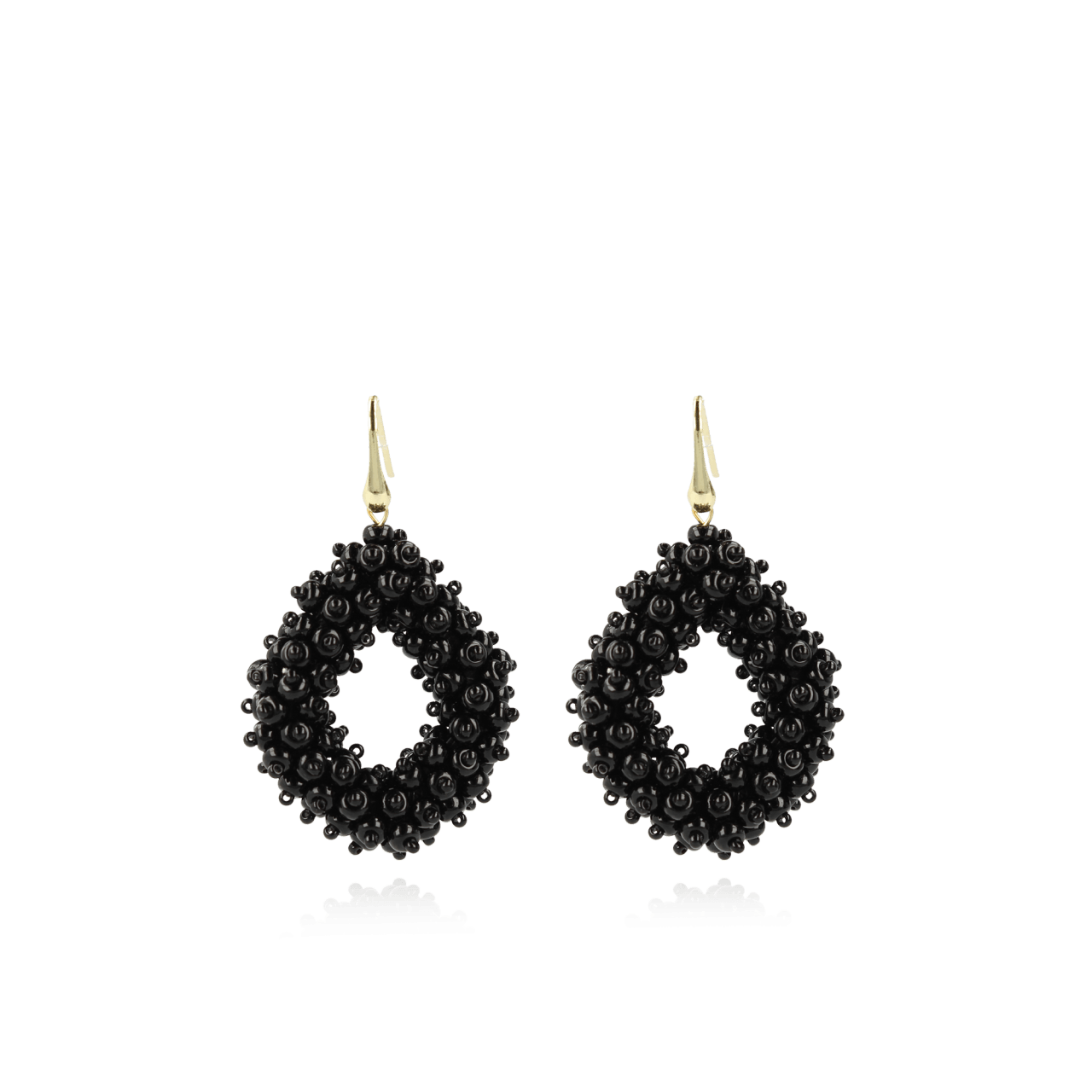 Black Earrings Holly double stones Glassberry Ace L