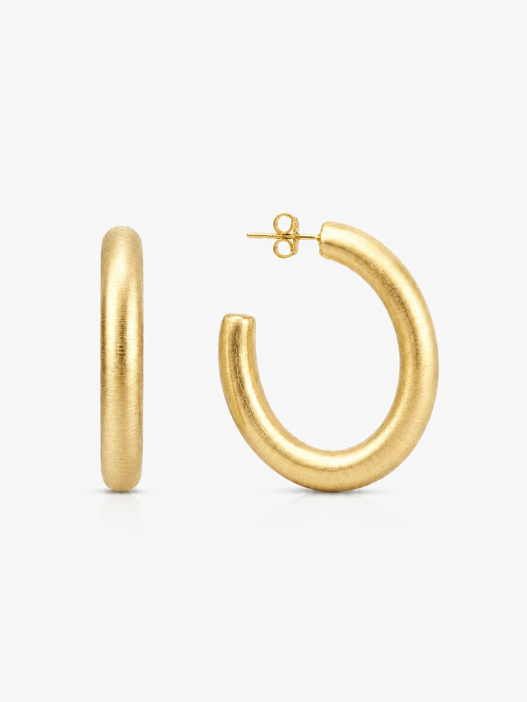 BRASS- Gold Creole Deluxe Large Brushed