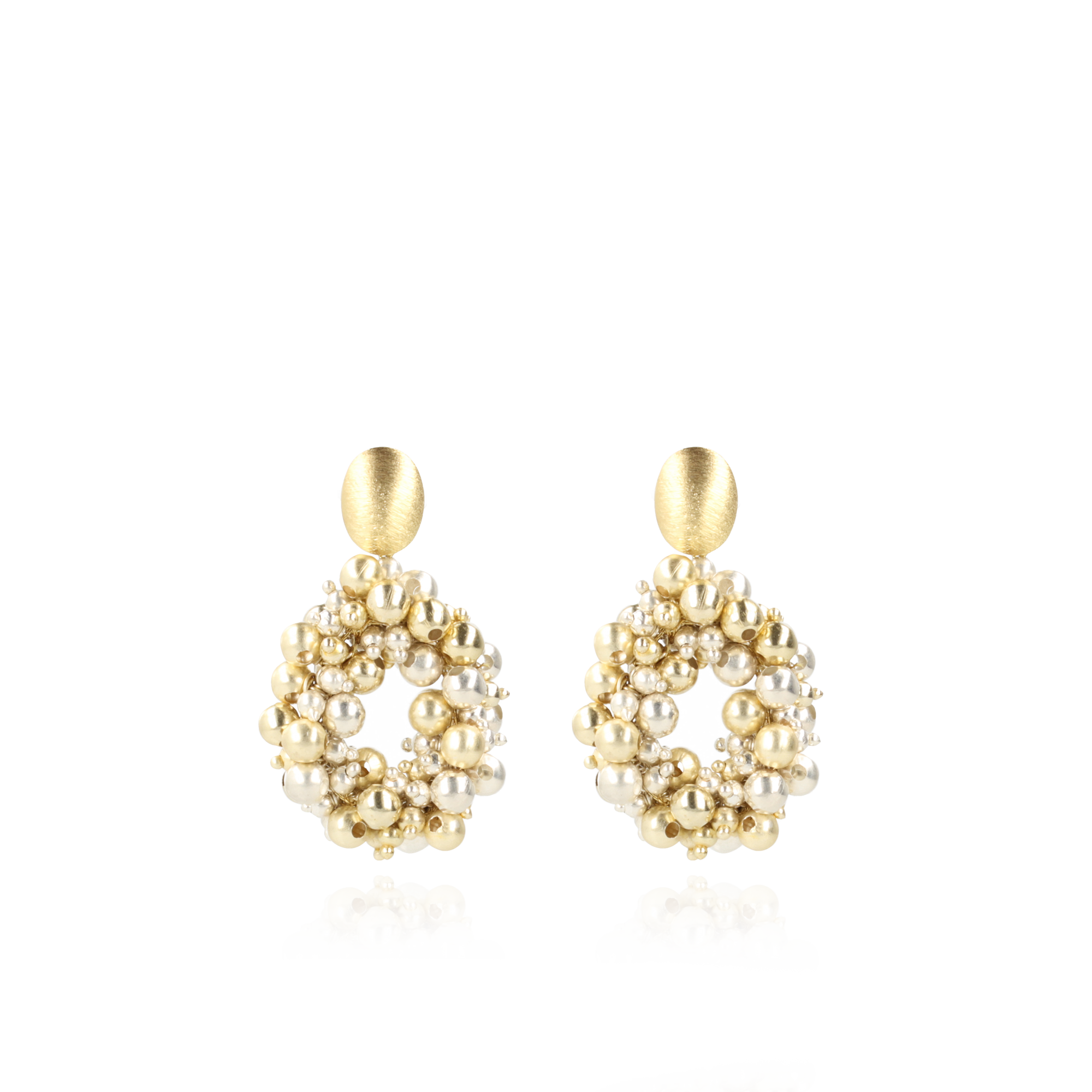 Gold-look Earrings Louise Irregular Double Stones Drop S