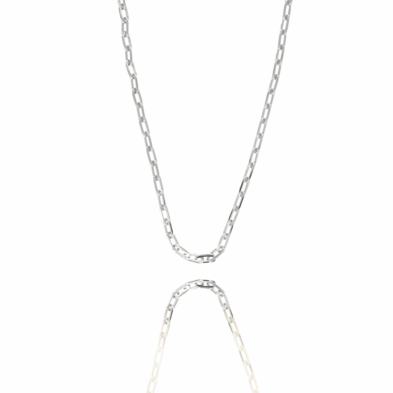 Silver closed forever S chain necklace