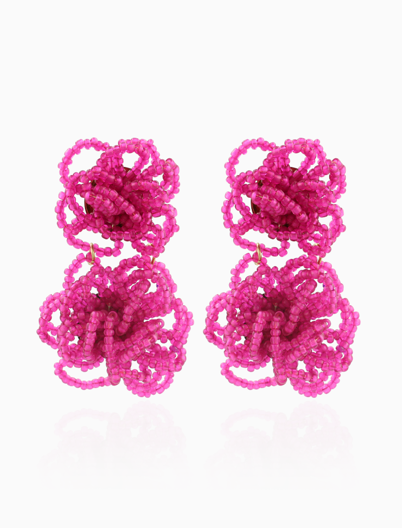 Roze Oorbellen Double Knotted Earring  Maerle