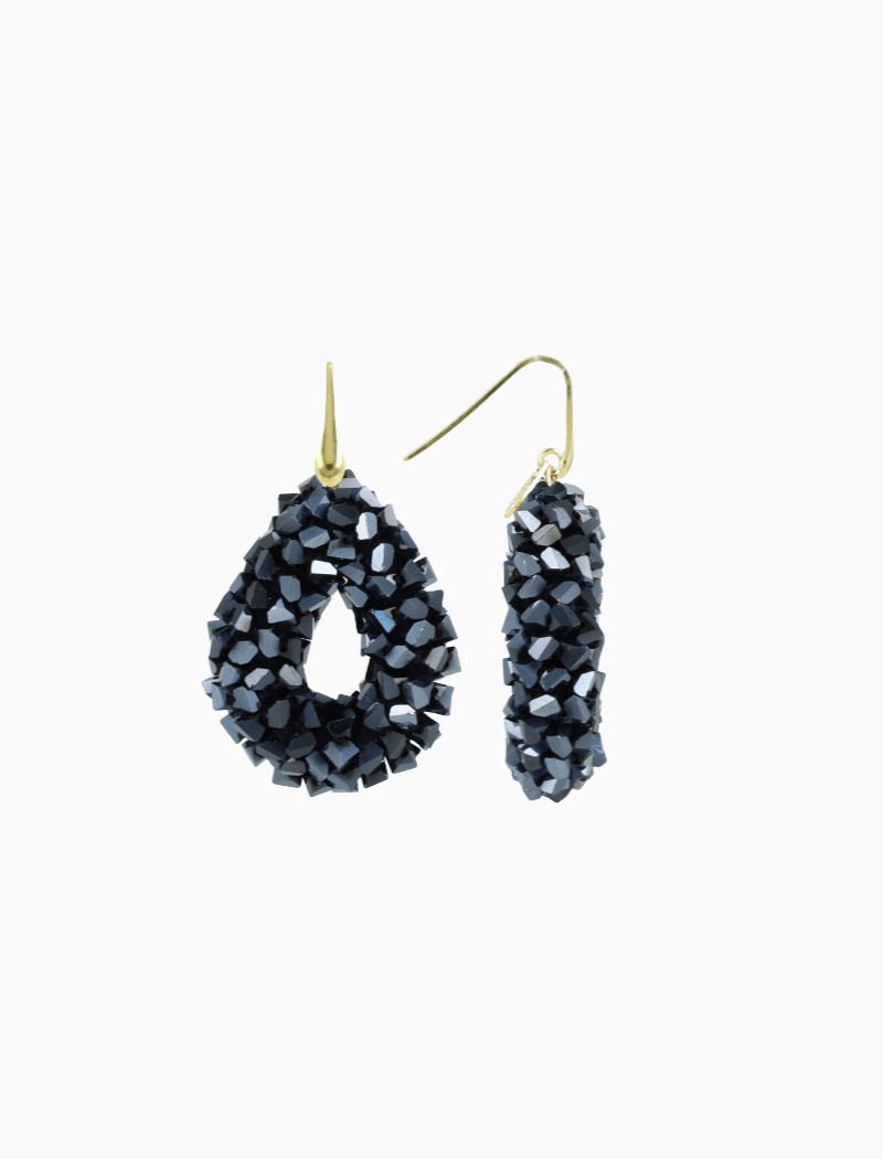 Metallic Blue Oorbellen Marieke Drop S Raw