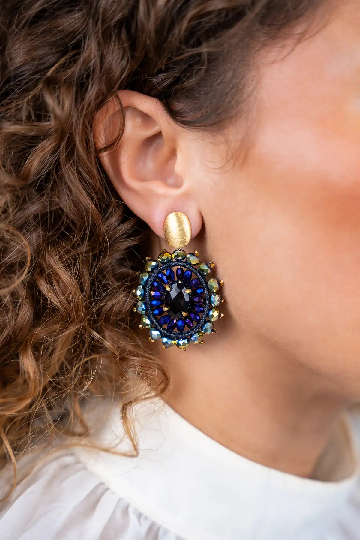 Green Purple Earrings Roxx Tigereye Oval S