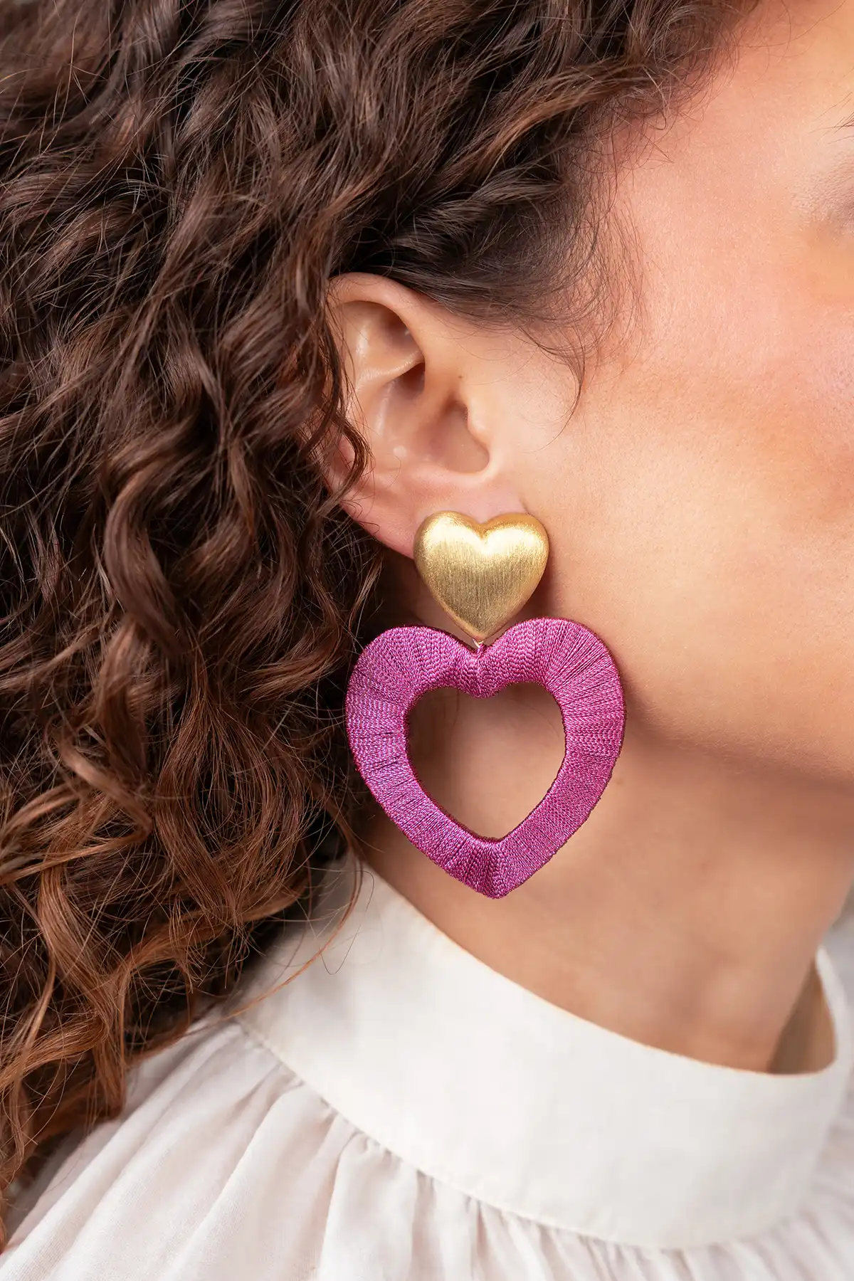 Roze Oorbellen Open Heart L Ashley