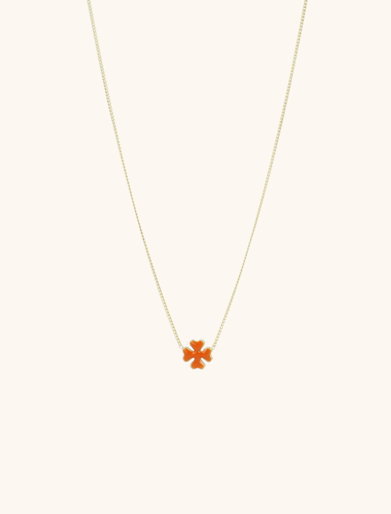 Symbol necklace clover orange