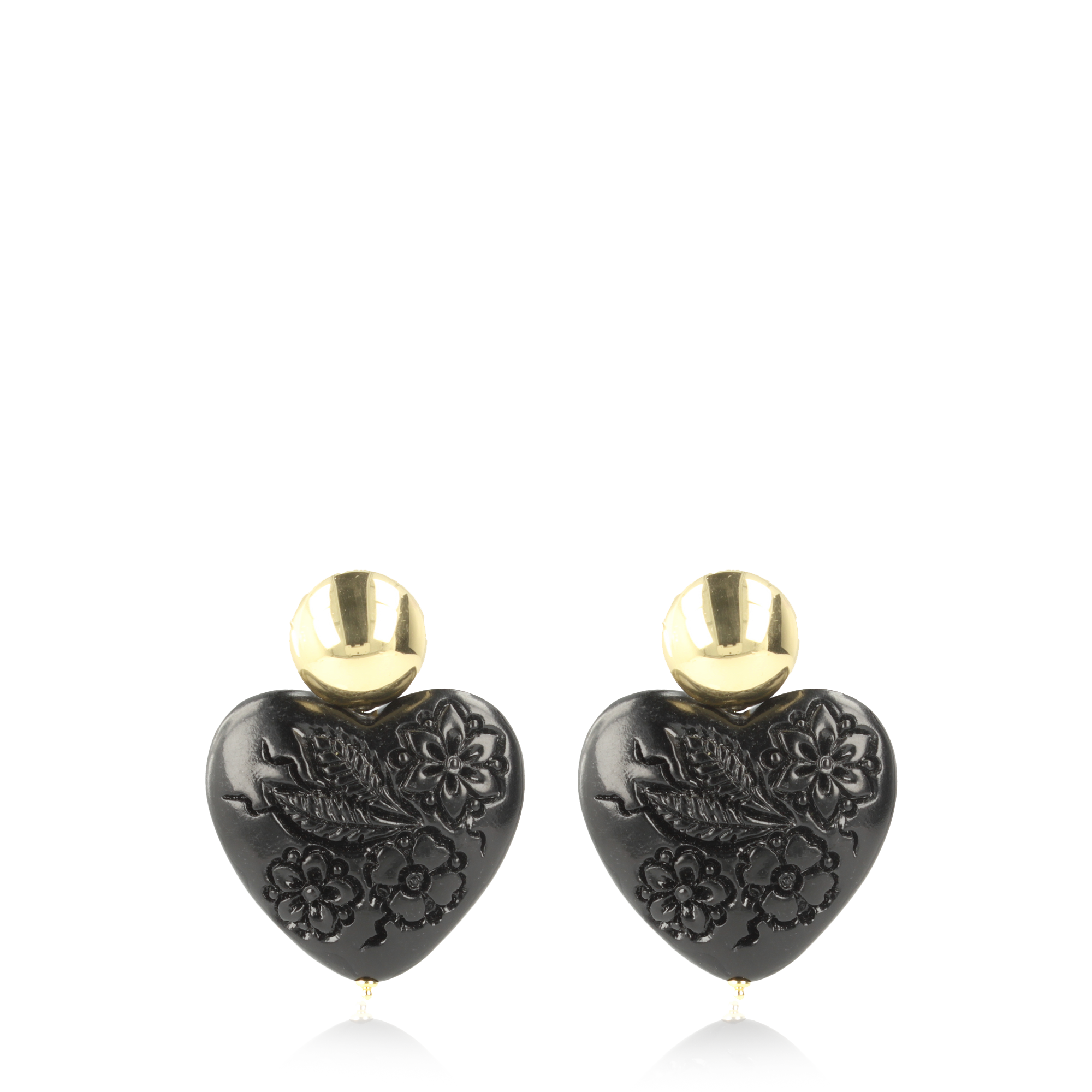 Black Heart Earrings Honey M