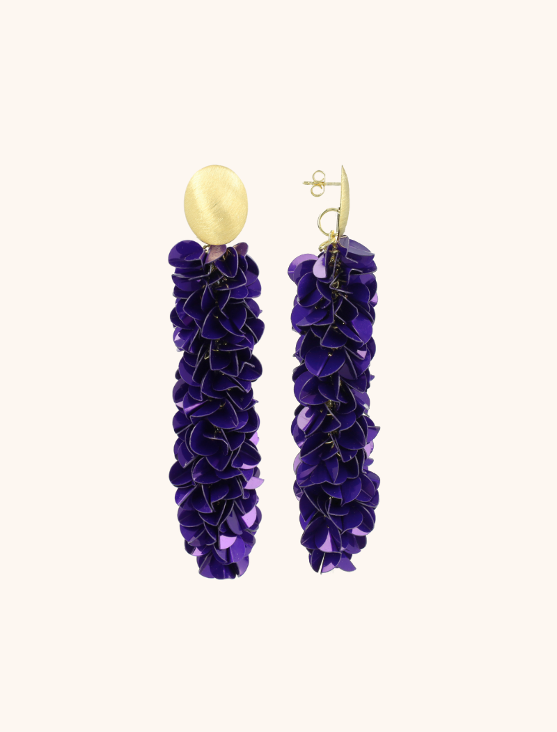 Paarse Sequin Snake Oorbellen L