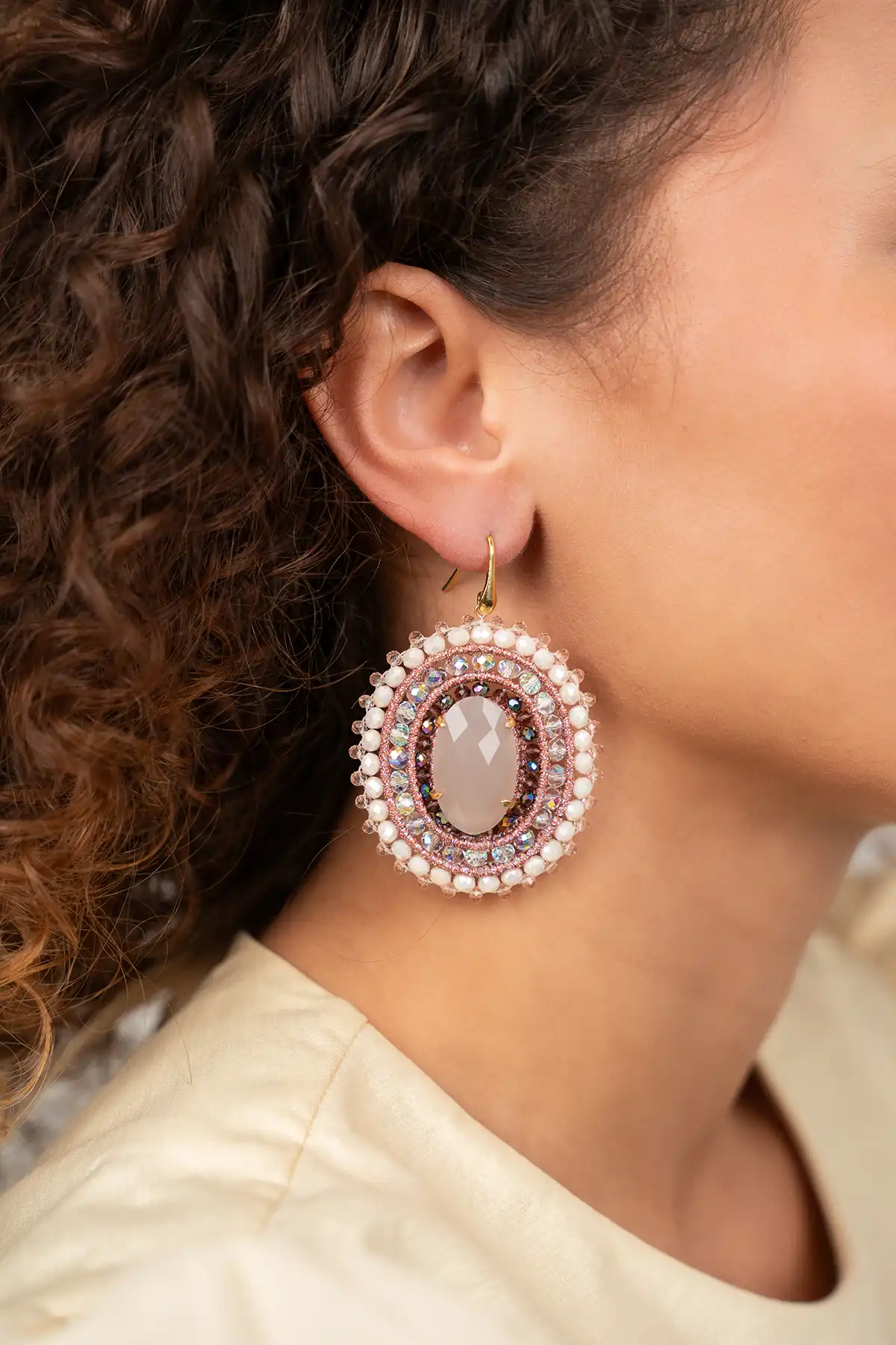 Light Pink Mix Oorbellen Jamie Filled Oval 3 Rings With Stonelott-theme.productDescriptionPage.SEO.byTheBrand