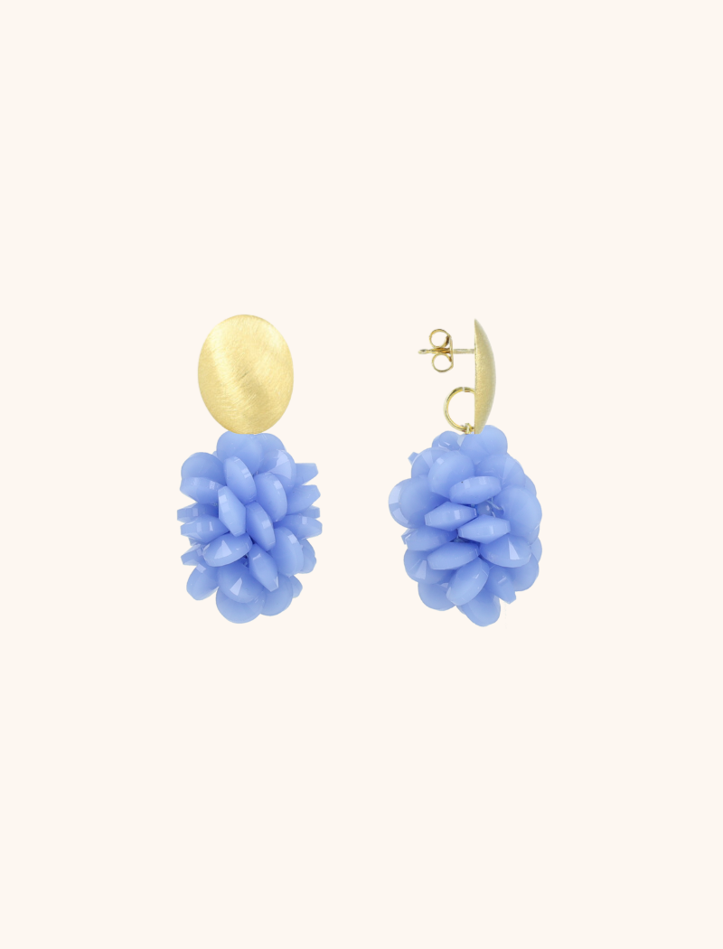 Milk Azure Blue Oorbellen Crystal Grape Sam