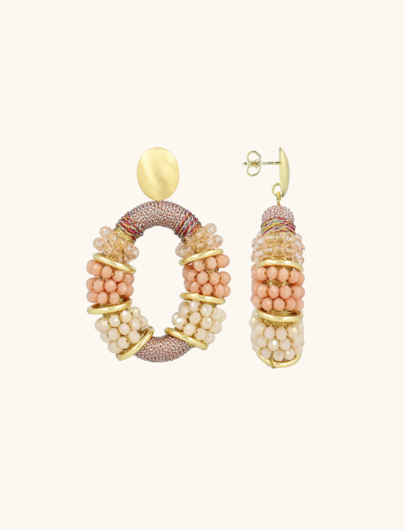 Korallen Mix Ohrringe Elle Combi Oval Deluxe M  