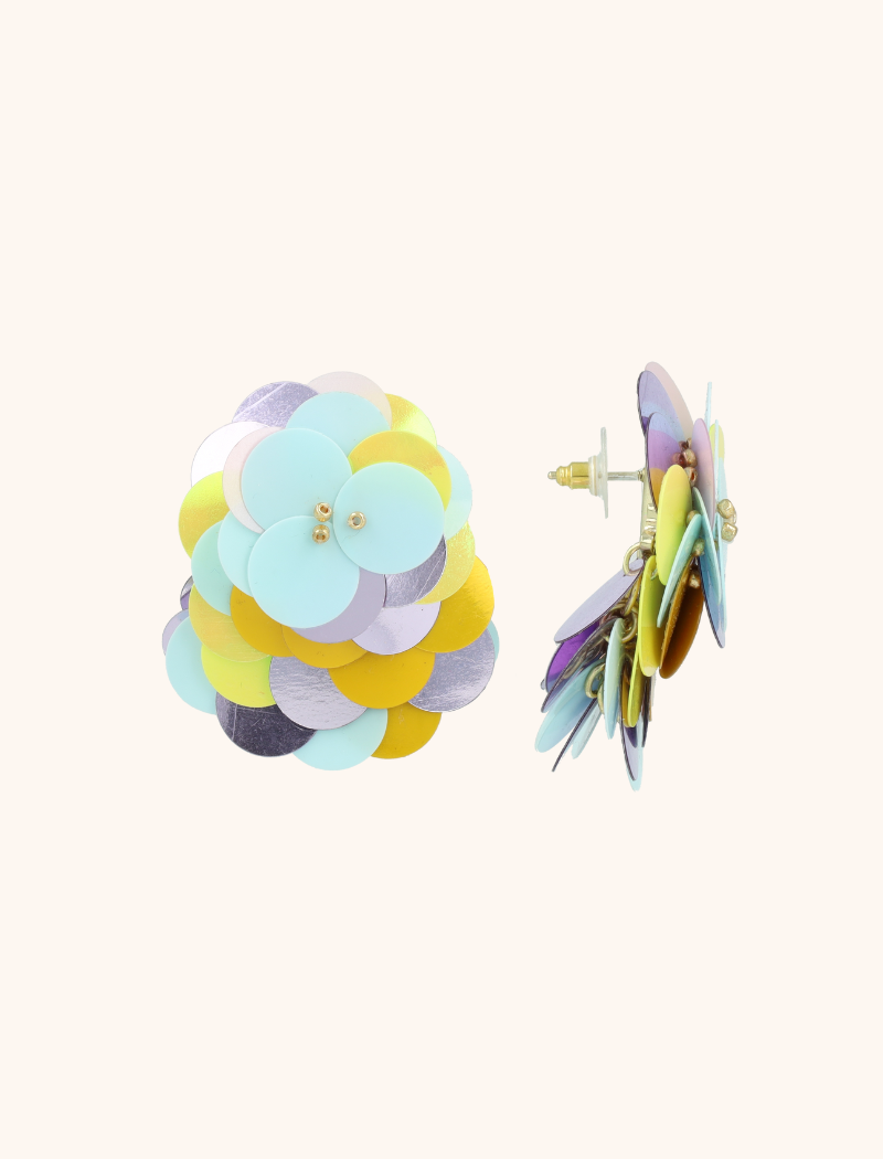 Yellow/Lavender/Mint Earrings Bijke Sequin Flower  lott-theme.productDescriptionPage.SEO.byTheBrand