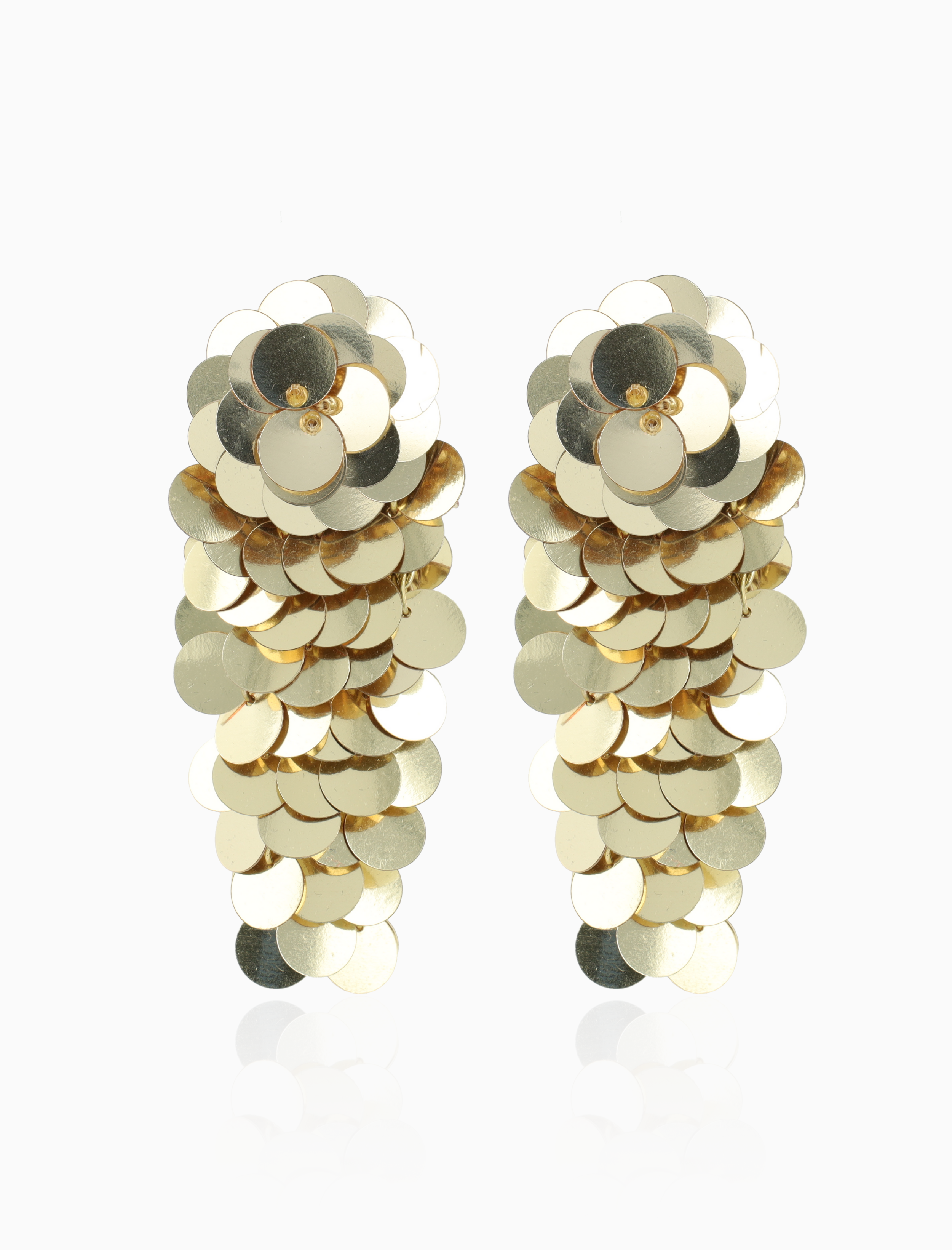 Gouden Sequin Oorbellen Waterfall L