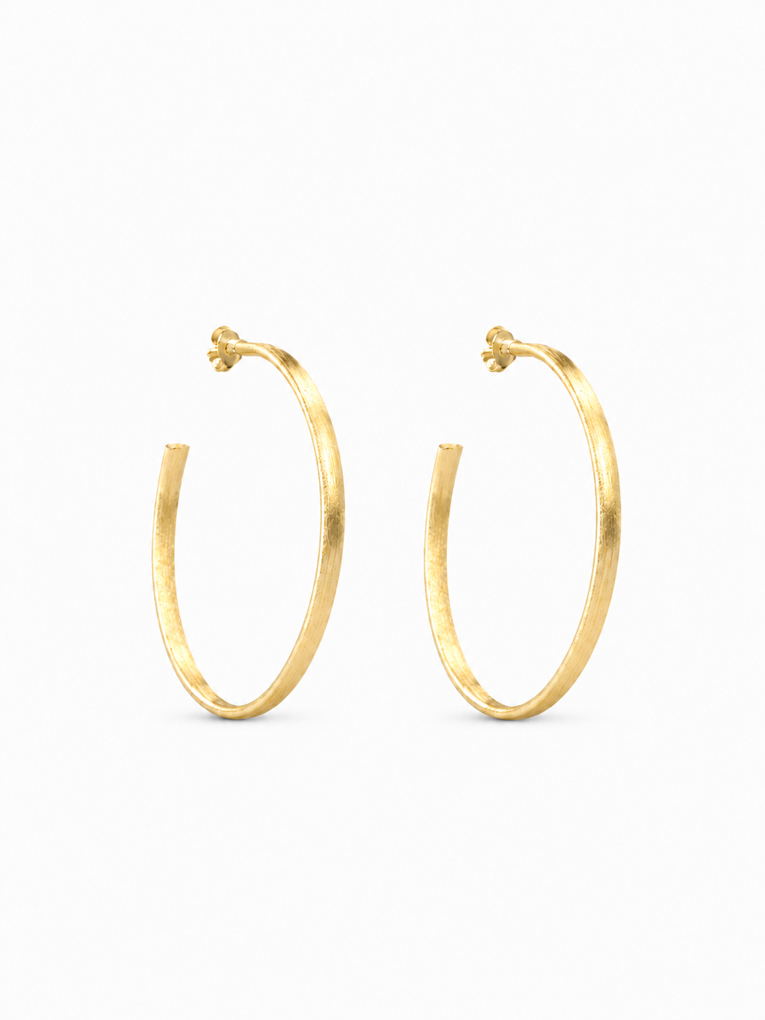 BRASS - Gold Creole Oval Brushed Small