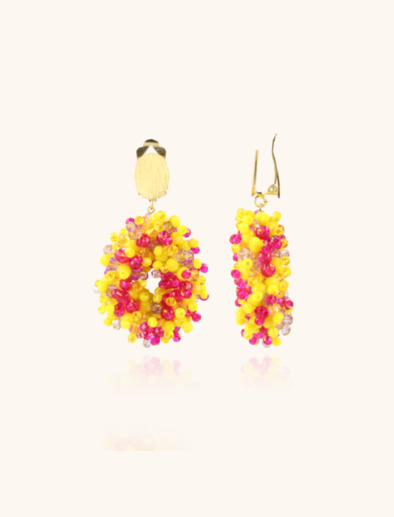 Mixed gele oorbellen Clip Louise Glassberry Druppel S Double Stones Tonal lott-theme.productDescriptionPage.SEO.byTheBrand