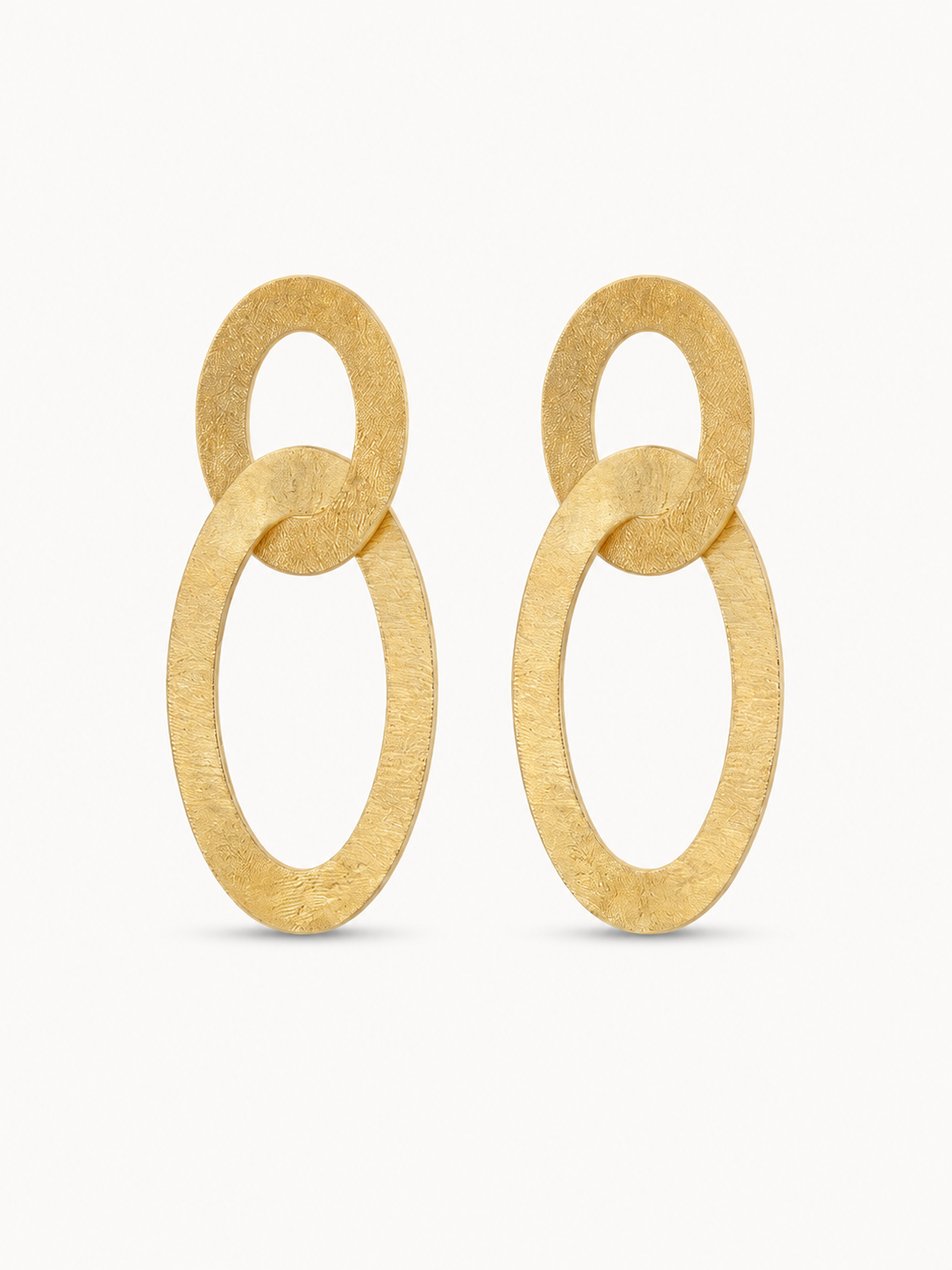 BRASS - Gold Double Oval Charm Satin Brass