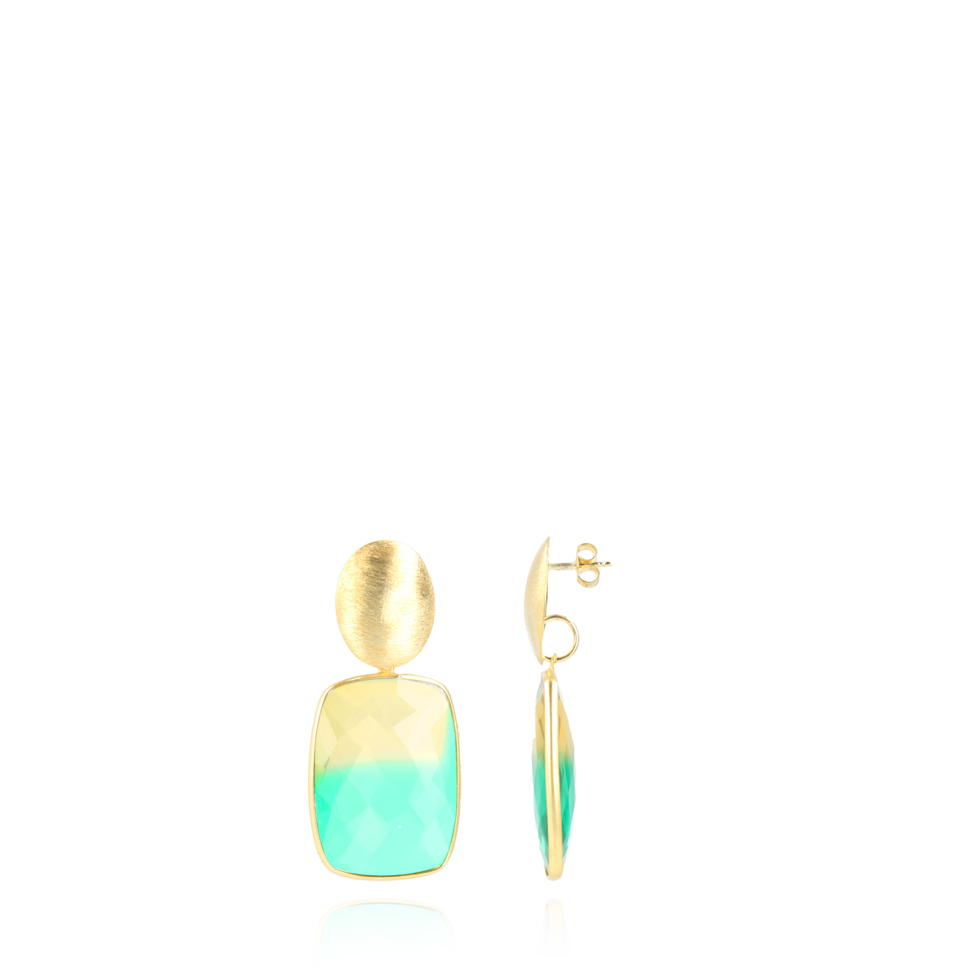 Gele Groene Oorbellen Jane vierkant quartz lott-theme.productDescriptionPage.SEO.byTheBrand