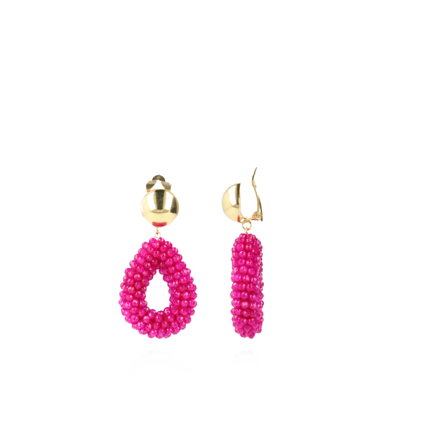 Fuchsia Earrings Clip Berry Drop S