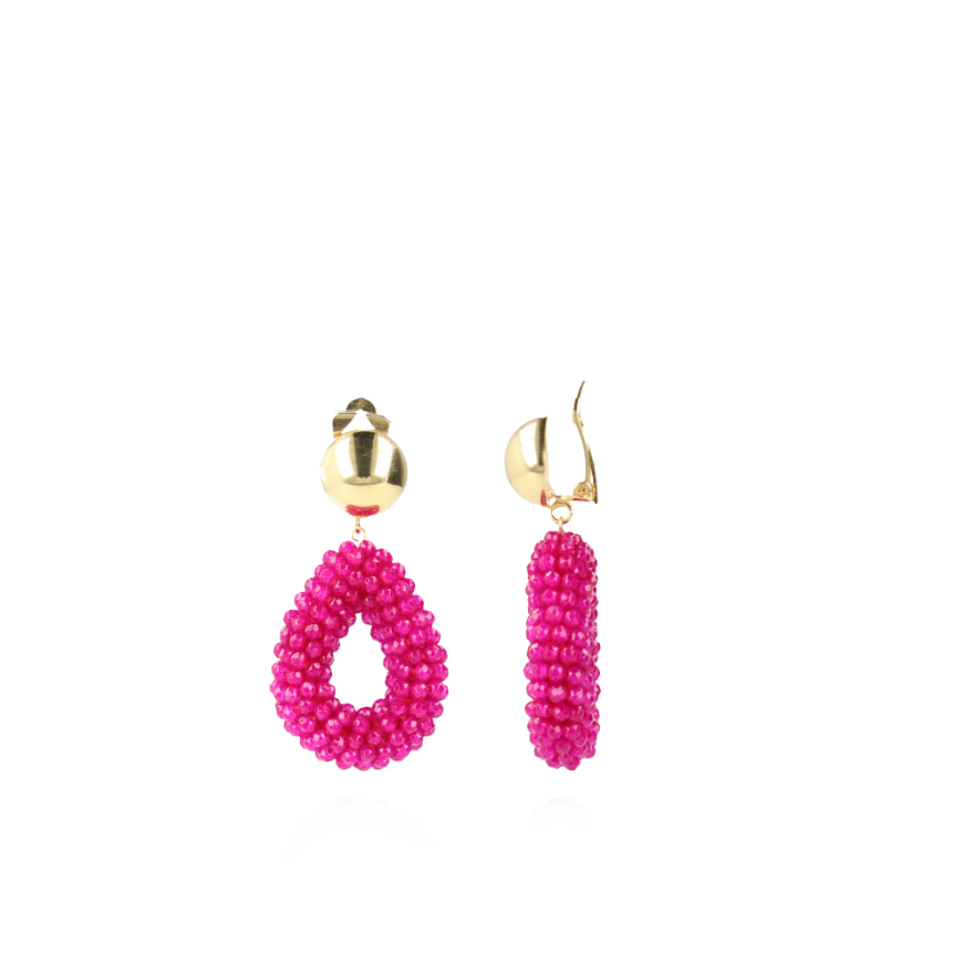 Fuchsia Oorbellen Clip Berry Druppel S