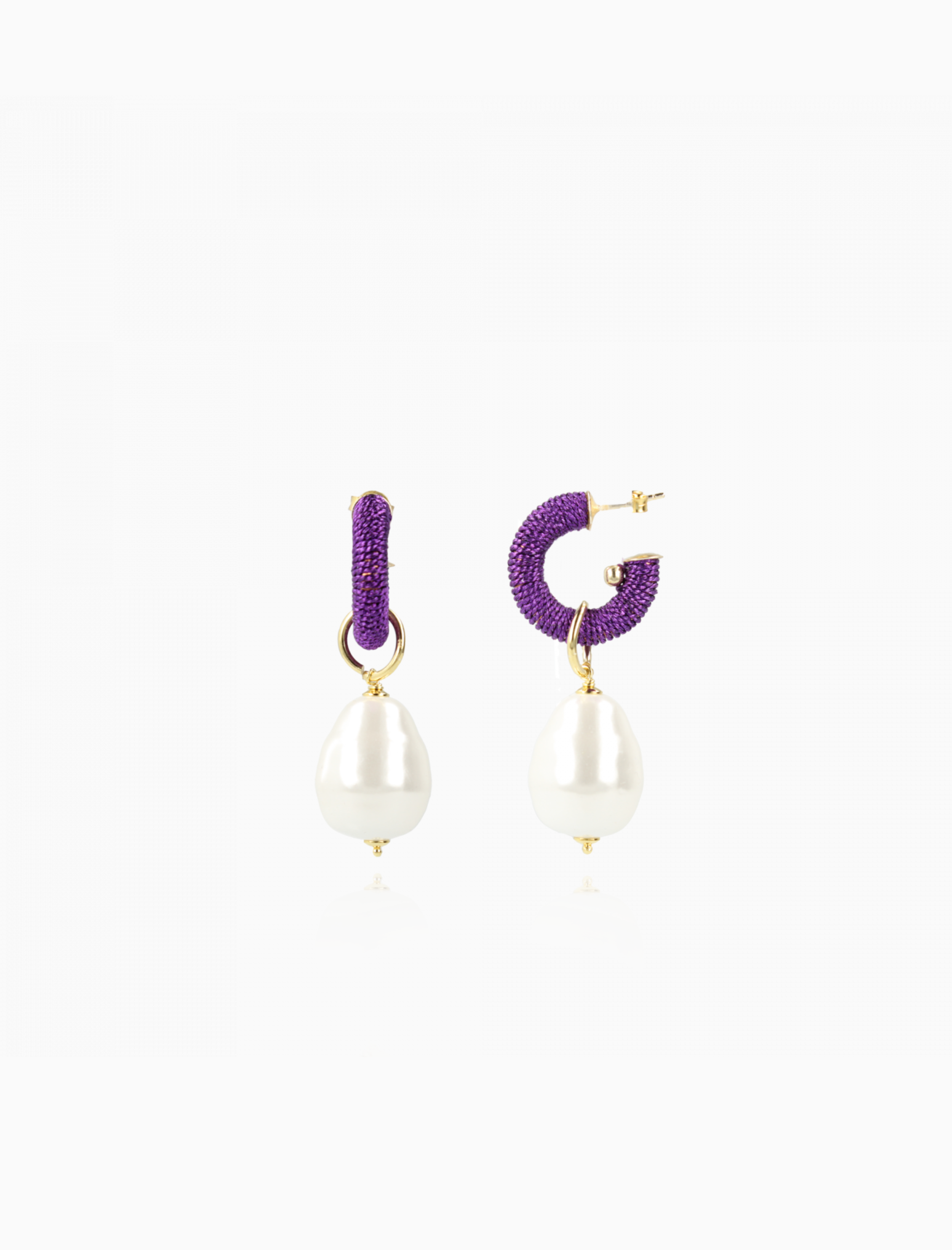 Lila Ohrringe Gaia Creole XS Perle