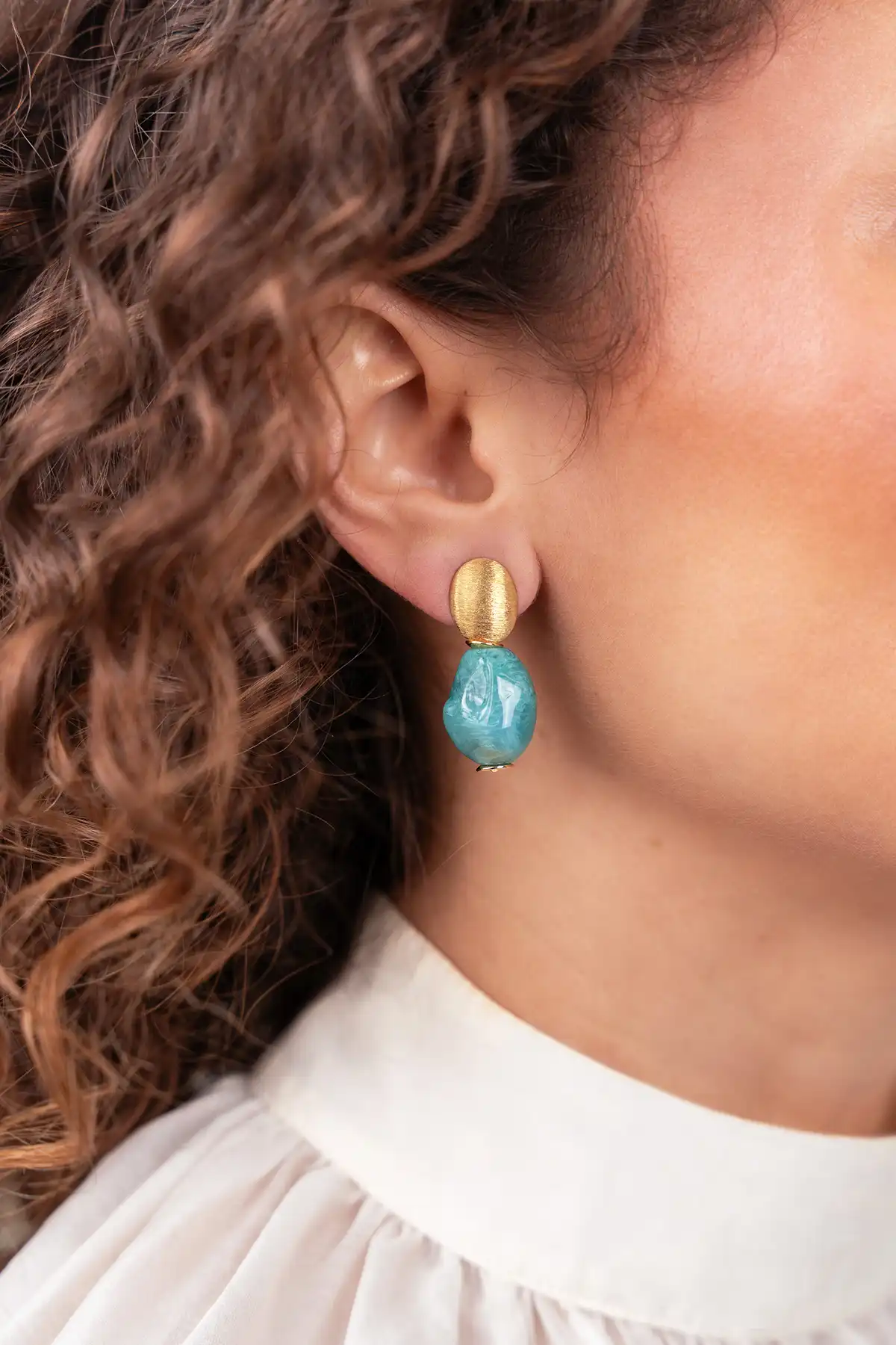 Green Earrings Irregular Stone S Bailey