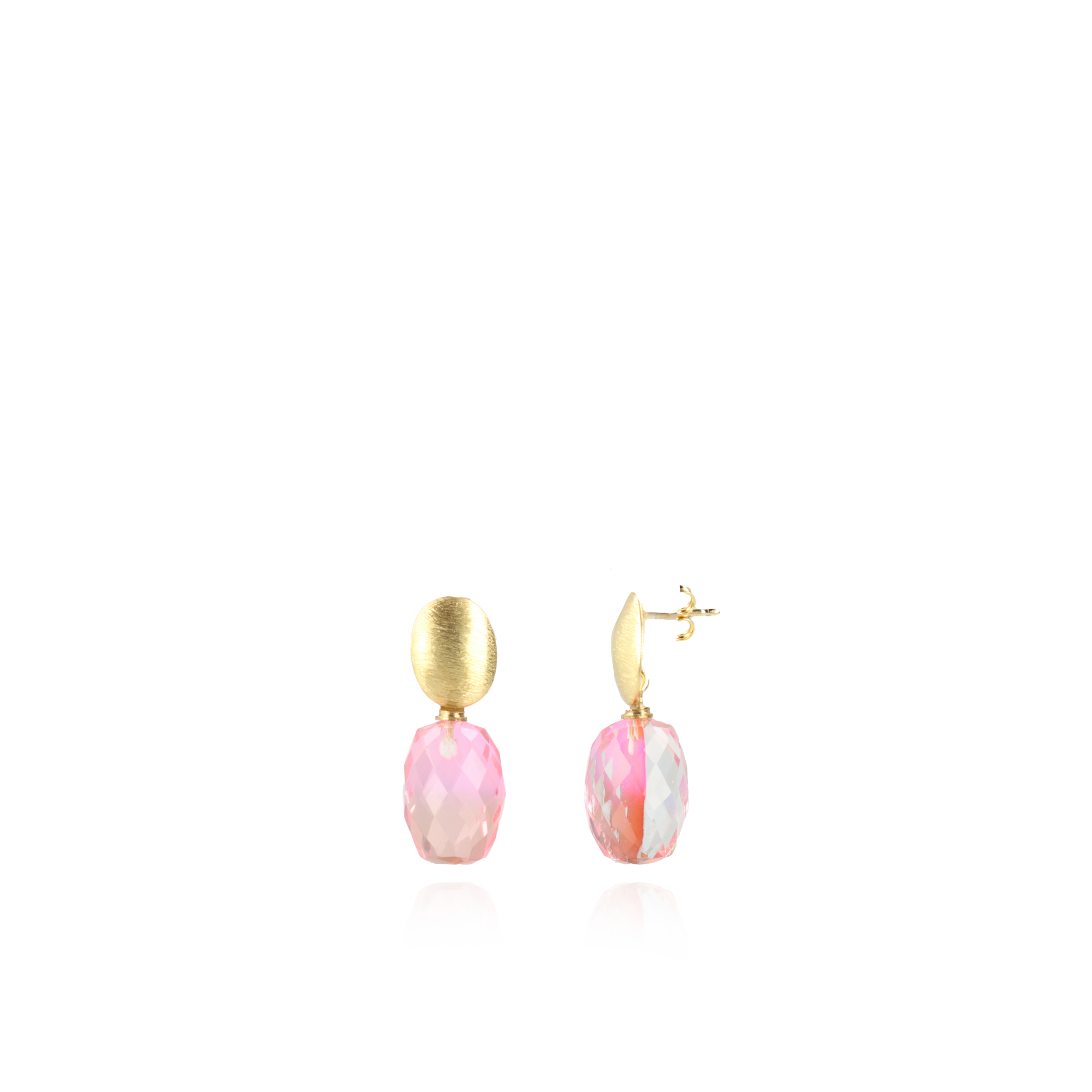 Roze Zand Oorbellen Romijn Quartz XS