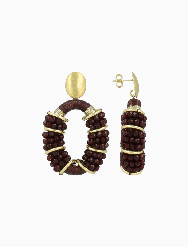 Rode Oorbellen Combi Oval Deluxe M Elle