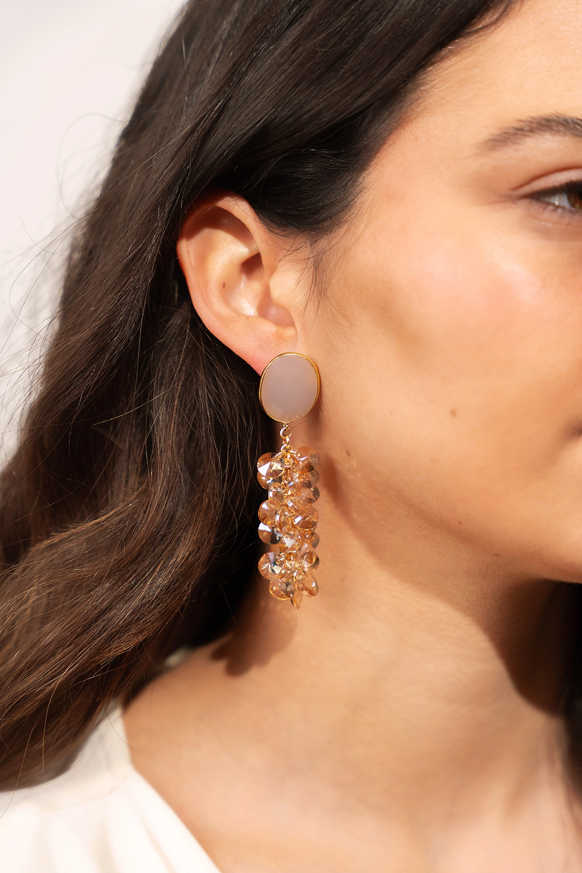 Honey Gold Oorbellen Lonneke Cluster Sequins