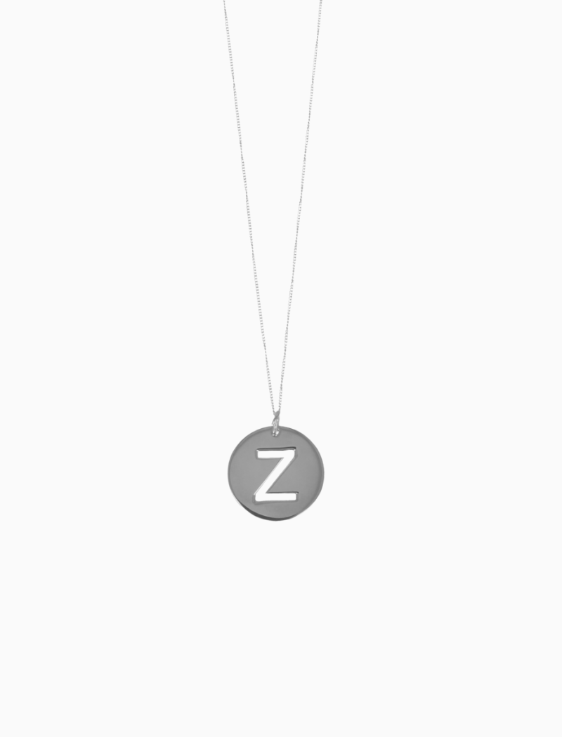 Zilveren initial Pendant Gourmet ketting