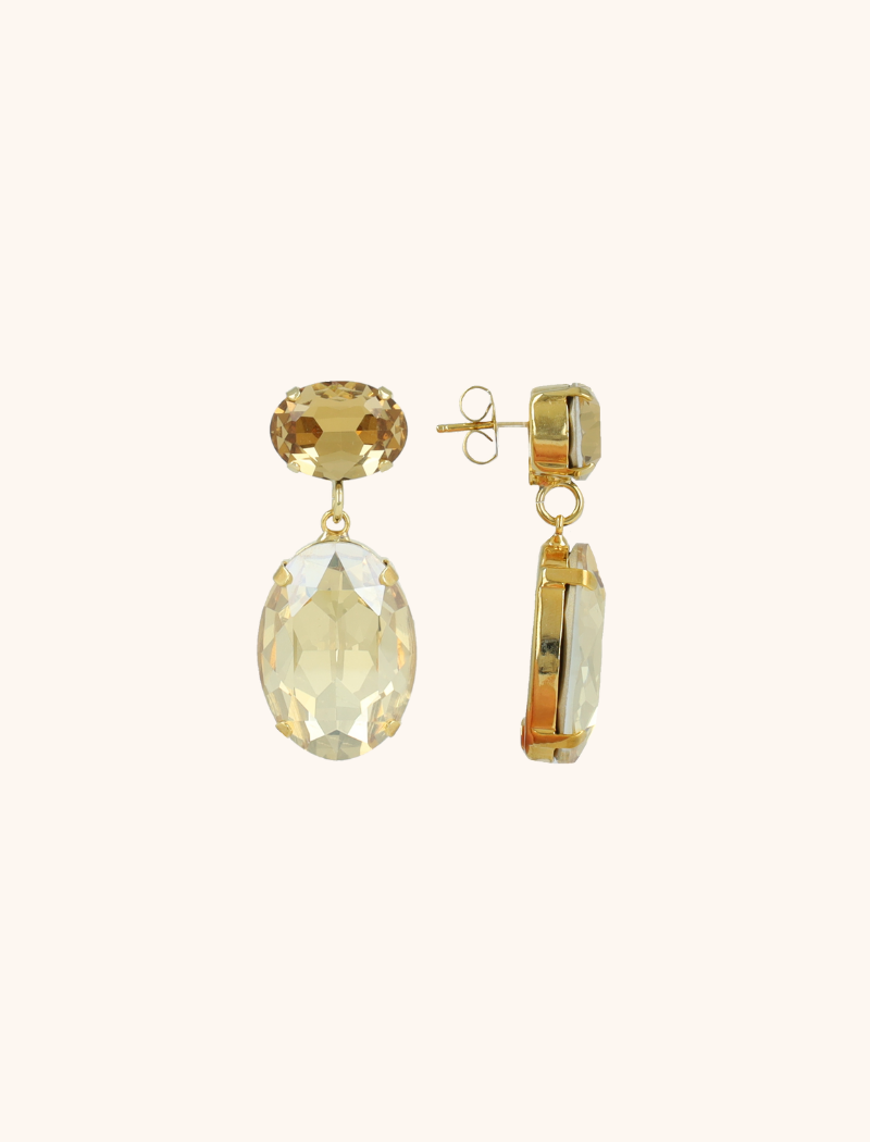 Bruine Oorbellen Amelie Oval XL