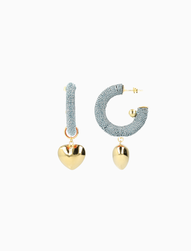 Blauwe Hart Oorbellen Creool Rifka S