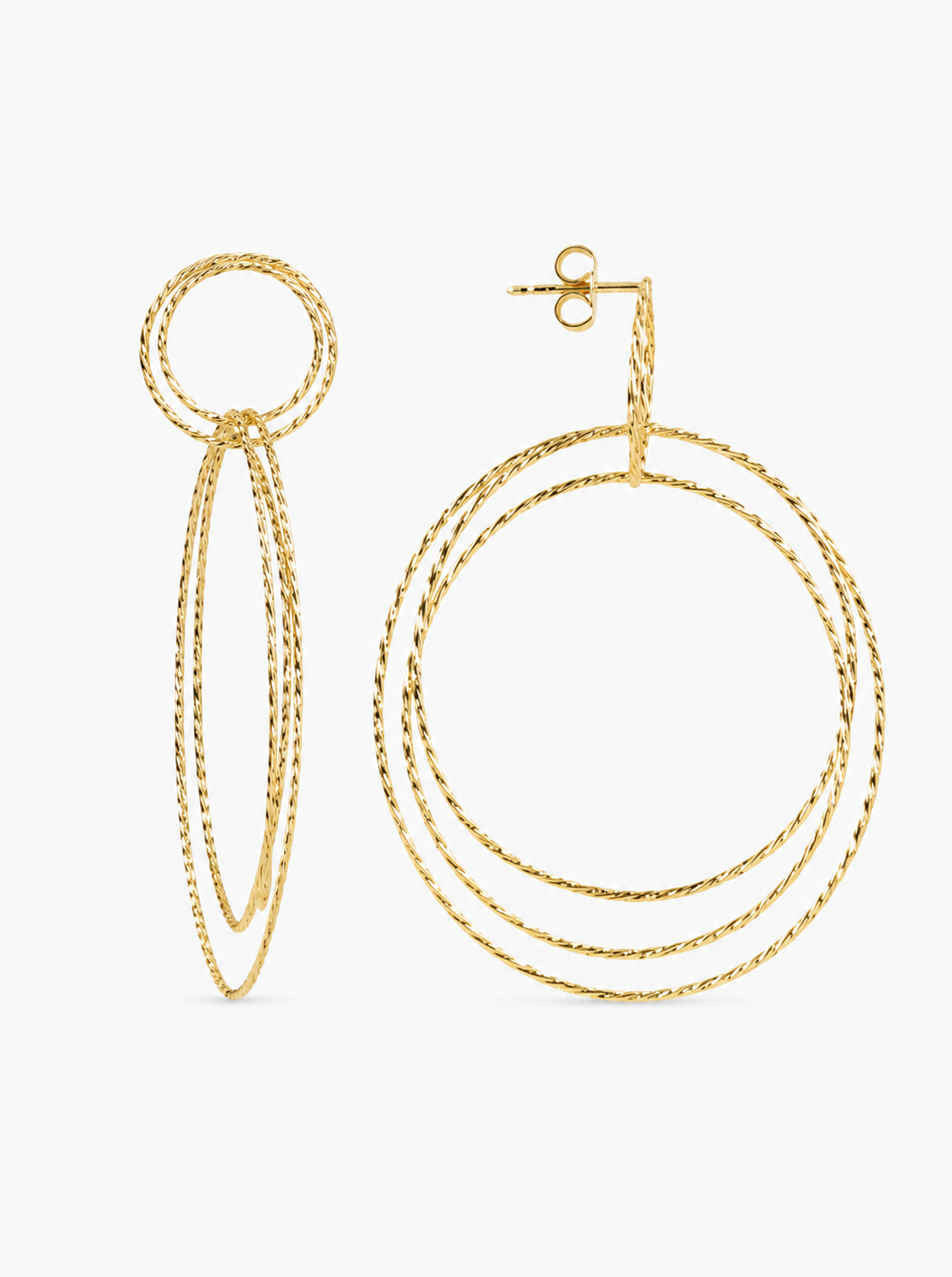 Classic oorbellen triple hoops glow XL