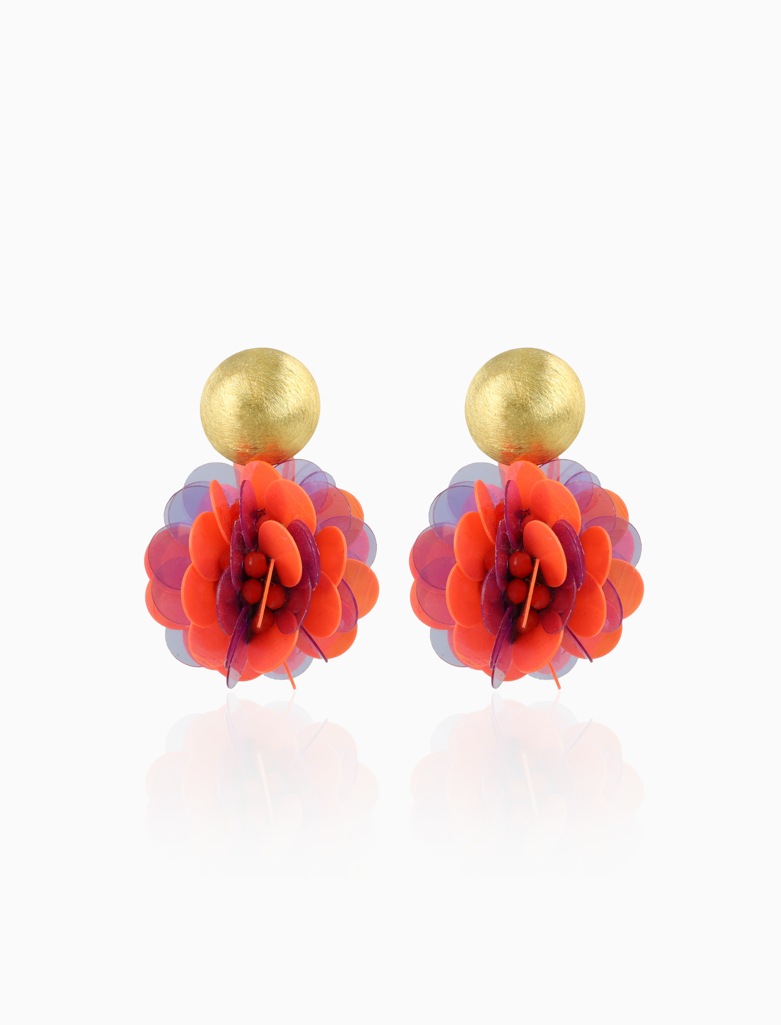 Orange Oorbellen Vlinder Sequin Globe S