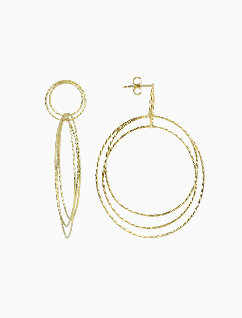 Klassische Ohrringe dreifach Creolen glow XL