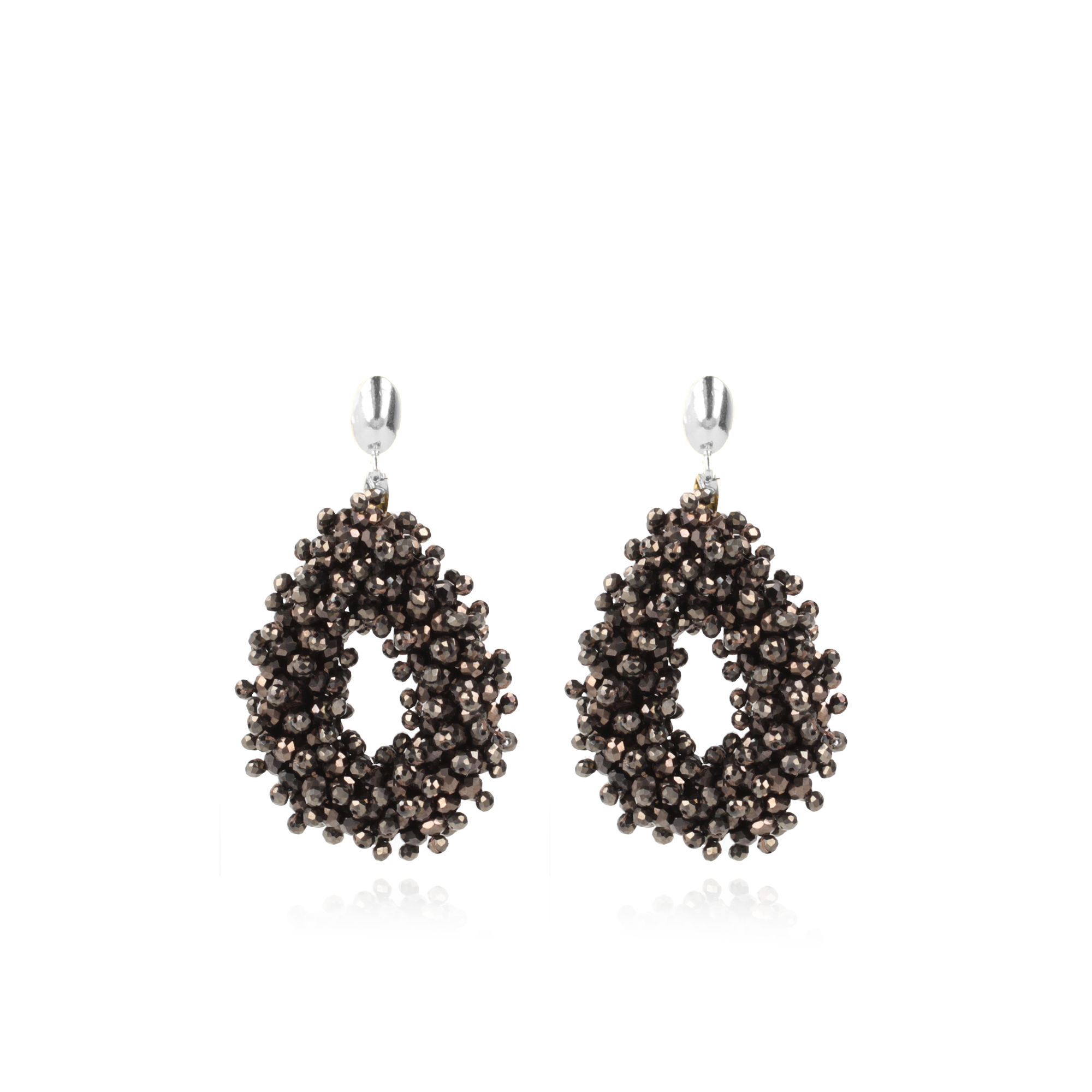 Metallic Bruine Oorbellen Louise Double Stones Drop L lott-theme.productDescriptionPage.SEO.byTheBrand